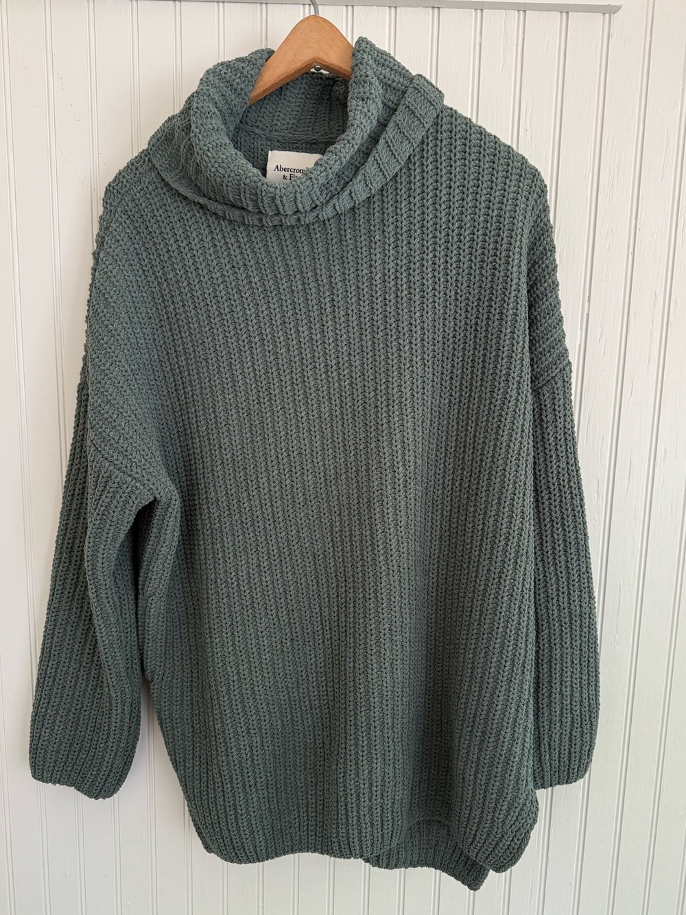 Abercrombie & Fitch Sage Green Chunky Cowl Sweater XS